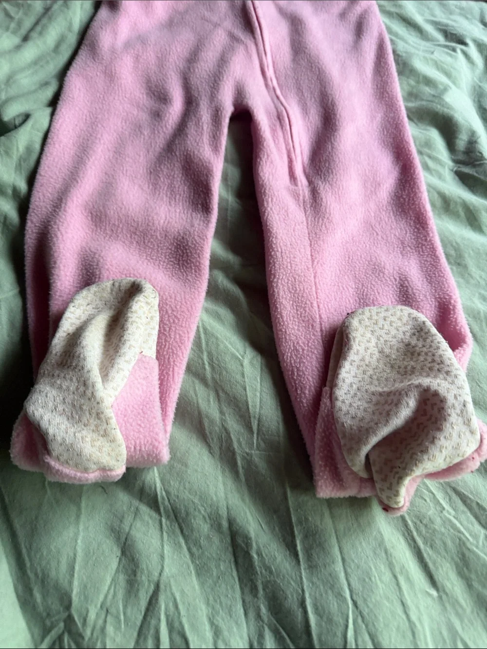 Vintage Carter's Light Pink Fleece Footed One-Piece Pajamas